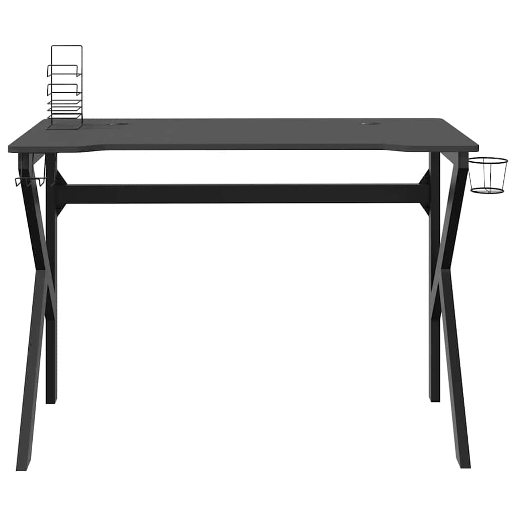 Gaming-Schreibtisch mit K-Gestell Schwarz und Rot 110x60x75 cm