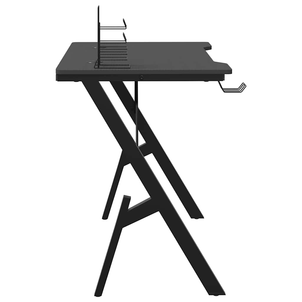 Gaming-Schreibtisch mit Y-Gestell Schwarz 90x60x75 cm