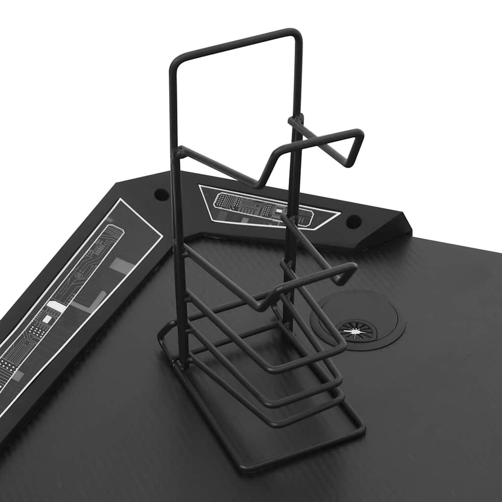 Gaming-Schreibtisch mit LED und Y-Gestell Schwarz 90x60x75 cm