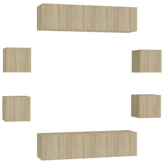 8-tlg. TV-Schrank-Set Sonoma-Eiche Holzwerkstoff