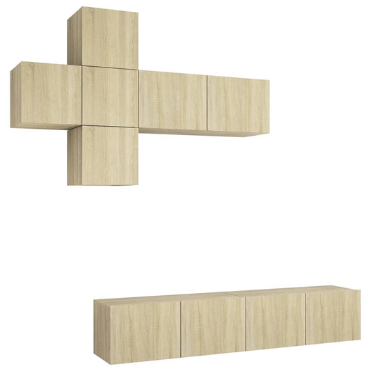 7-tlg. TV-Schrank-Set Sonoma-Eiche Holzwerkstoff