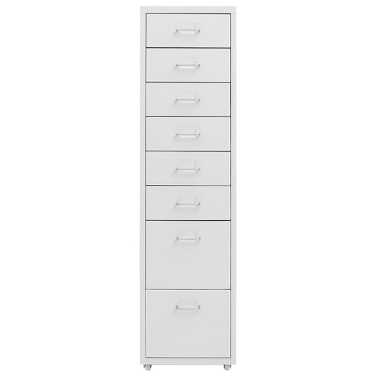 Aktenschrank mit Rollen Grau 28x41x109 cm Metall