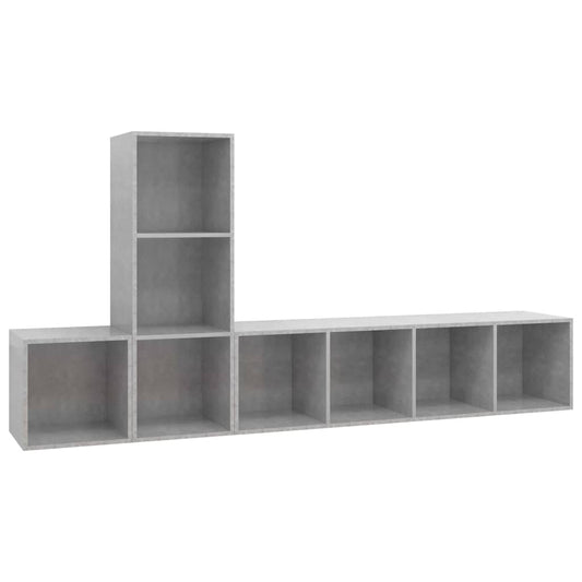 3-tlg. TV-Schrank-Set Betongrau Holzwerkstoff