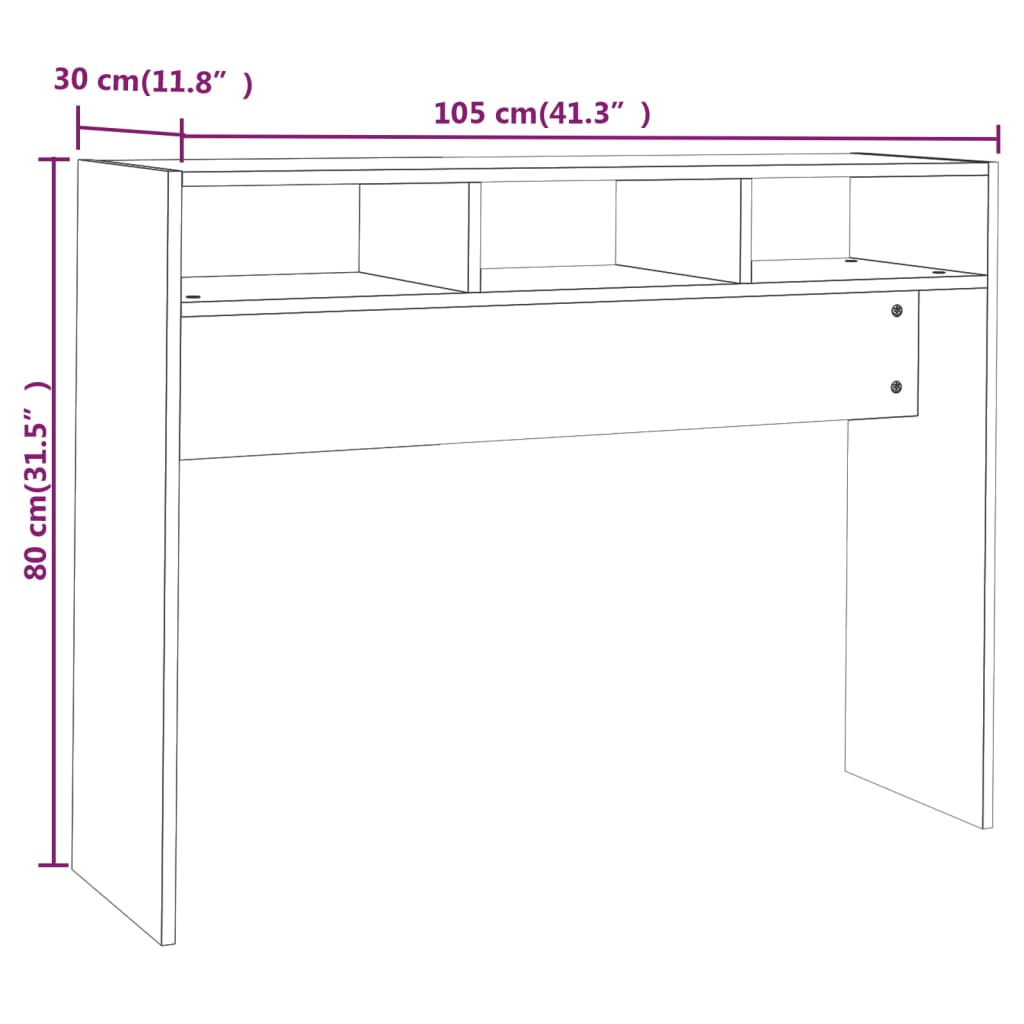 Konsolentisch Betongrau 105x30x80 cm Holzwerkstoff