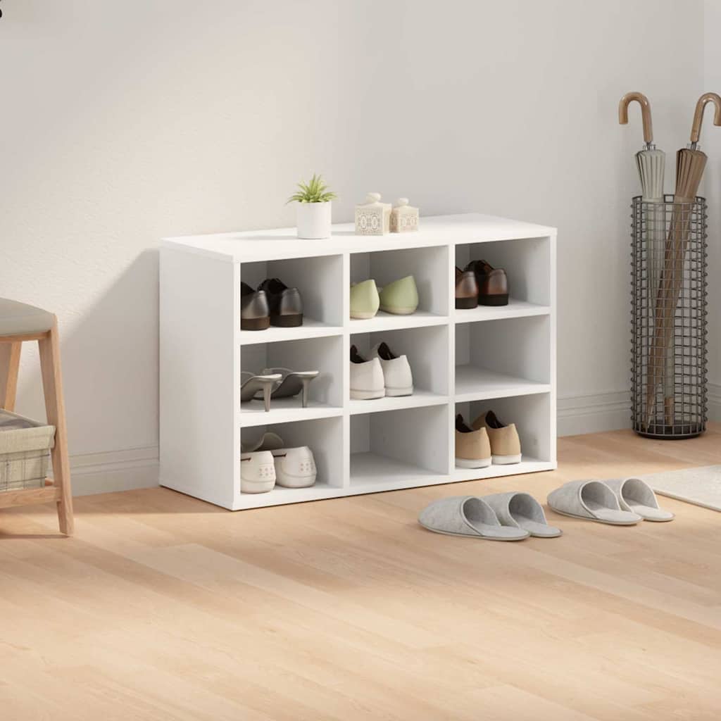 Schuhschrank mit Regal Weiß 77,5 x 30 x 51 cm Holzwerkstoff