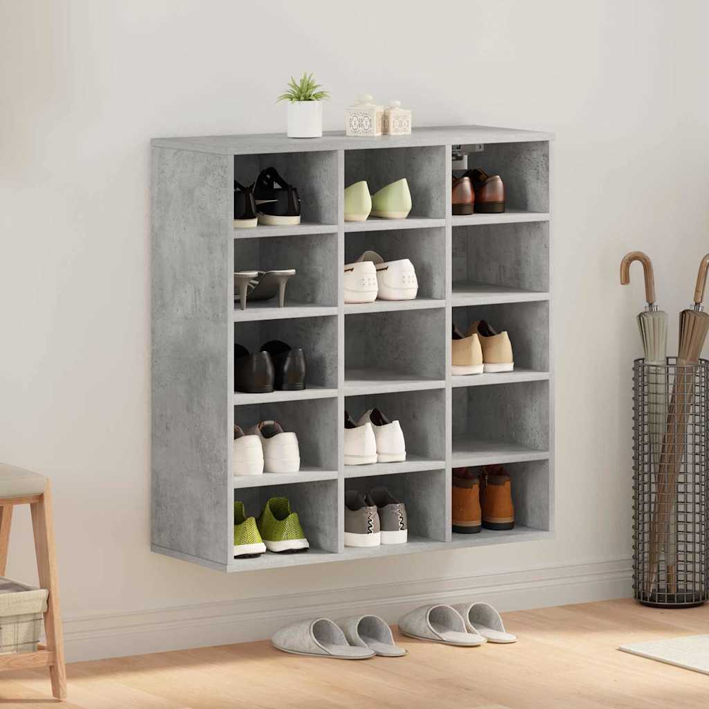 Schuhschrank Betongrau 77,5 x 30 x 83,5 cm Holzwerkstoff