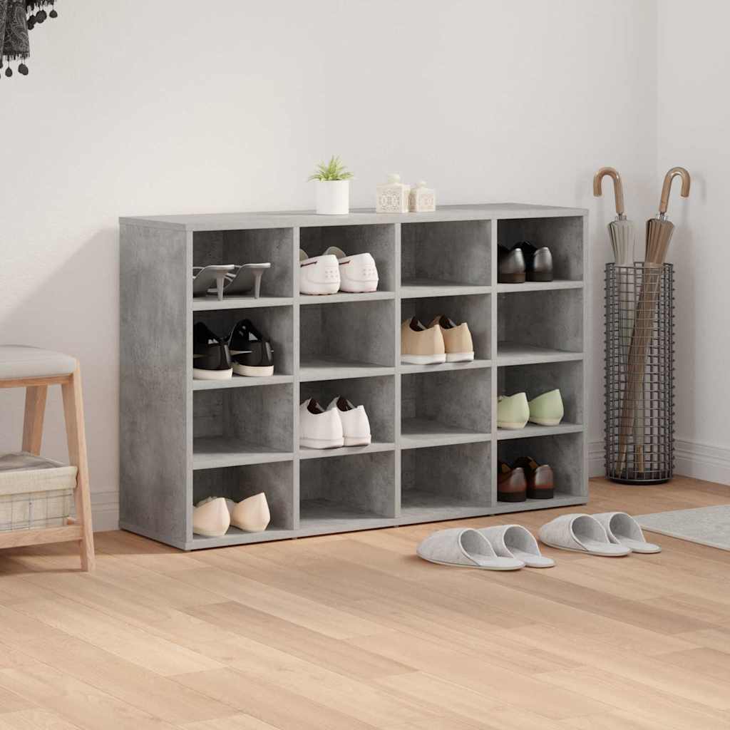 Schuhschrank mit Regal Betongrau 103 x 30 x 67 cm Holzwerkstoff