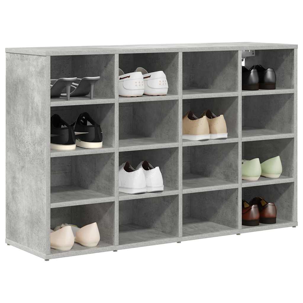 Schuhschrank mit Regal Betongrau 103 x 30 x 67 cm Holzwerkstoff