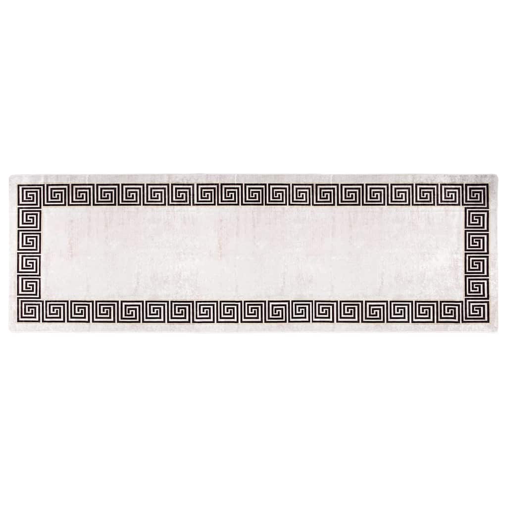 Teppich Waschbar 80x300 cm Hellbeige Rutschfest