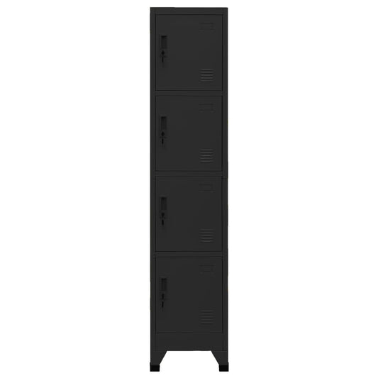 Schließfachschrank Schwarz 38x45x180 cm Stahl