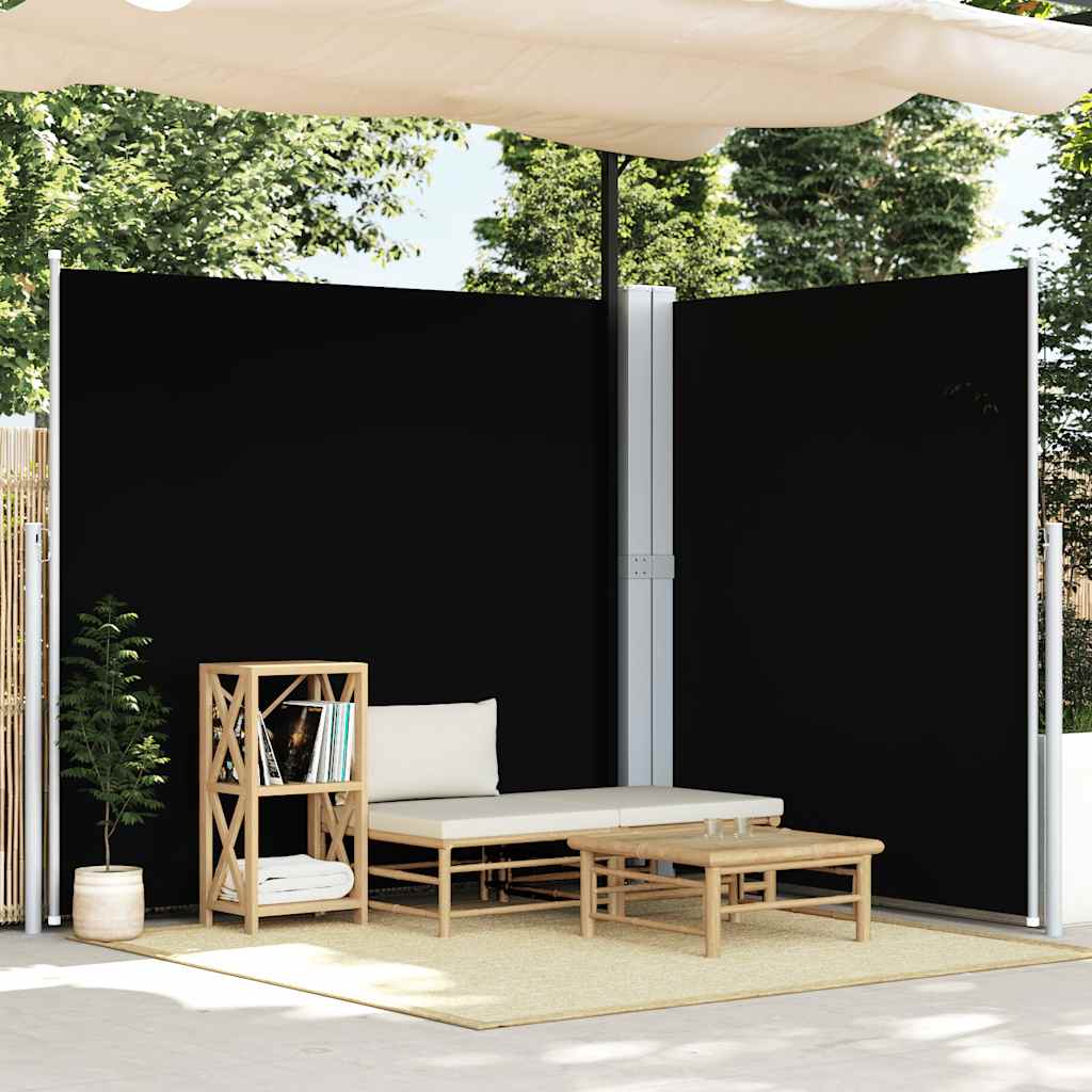 Seitenmarkise Ausziehbar Schwarz 200x600 cm