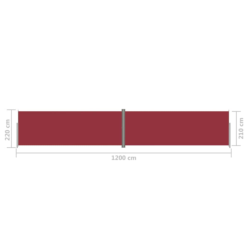 Seitenmarkise Ausziehbar Rot 220x1200 cm