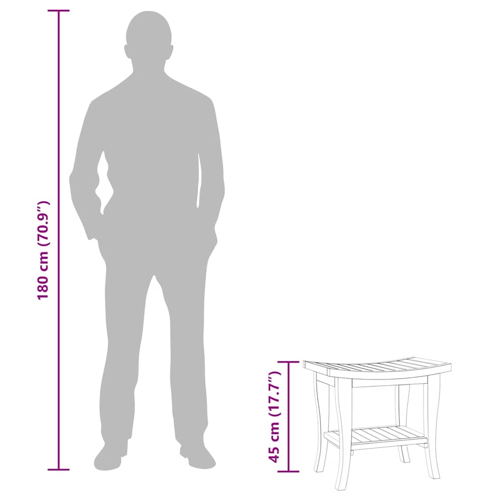 Badezimmer-Beistelltisch 50x35x45 cm Massivholz Teak