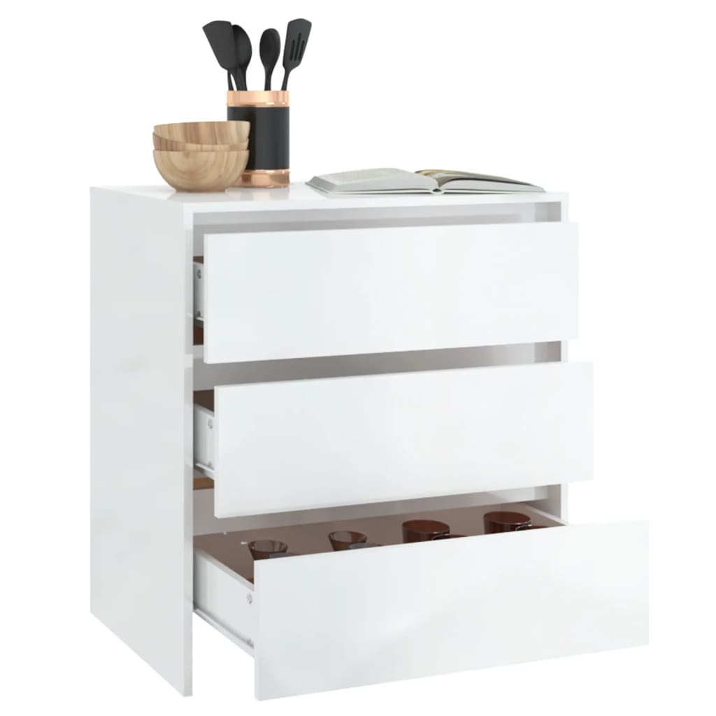 Sideboard Hochglanz-Weiß 70x41x75 cm Holzwerkstoff