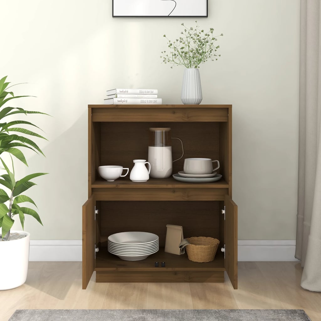 Sideboard Honigbraun 60x34x75 cm Massivholz Kiefer