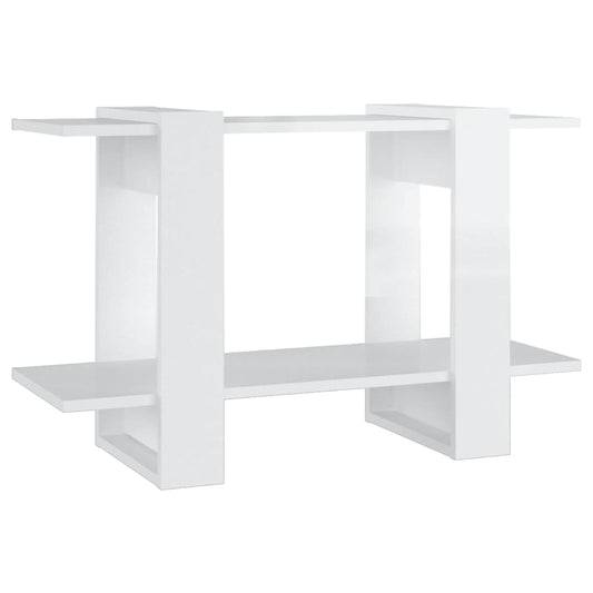 Bücherregal/Raumteiler Hochglanz-Weiß 80x30x51 cm