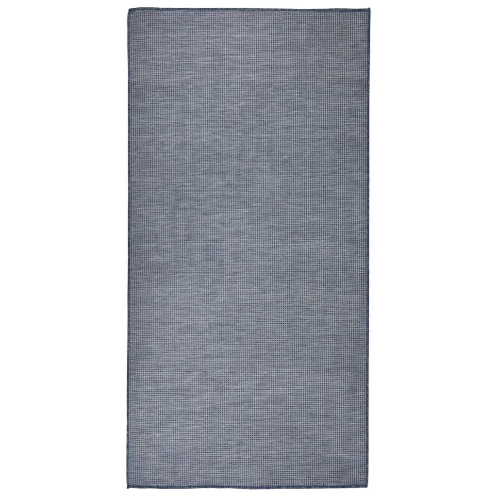 Outdoor-Teppich Flachgewebe 100x200 cm Blau