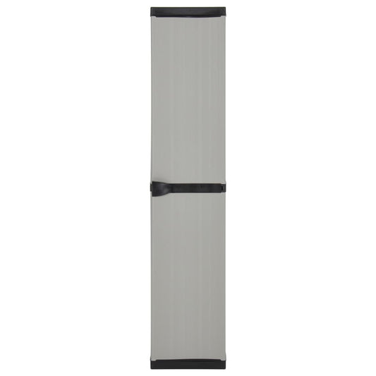 Garten-Lagerschrank mit 3 Böden Grau & Schwarz 34x40x168 cm