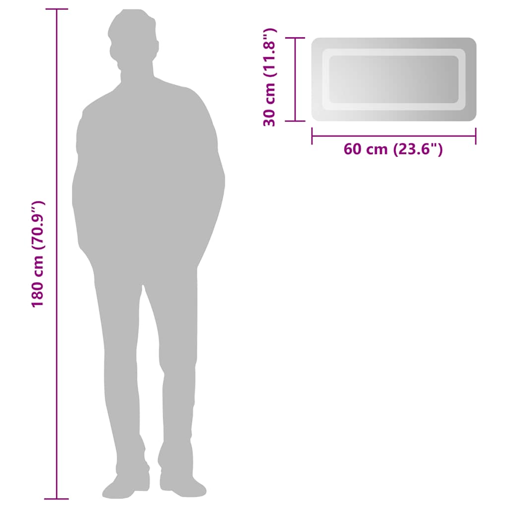 LED-Badspiegel 60x30 cm