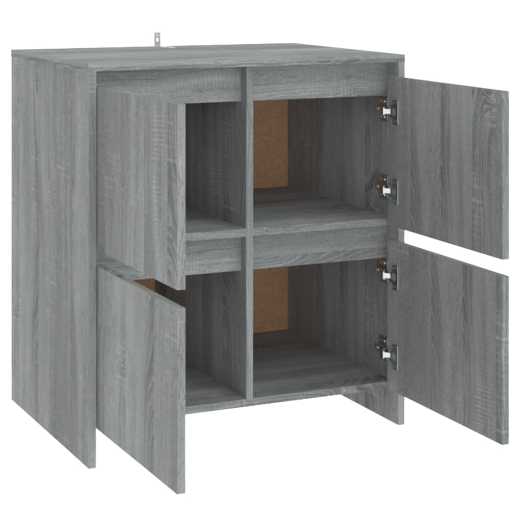 Sideboards 2 Stk. Grau Sonoma 70x41x75 cm Holzwerkstoff