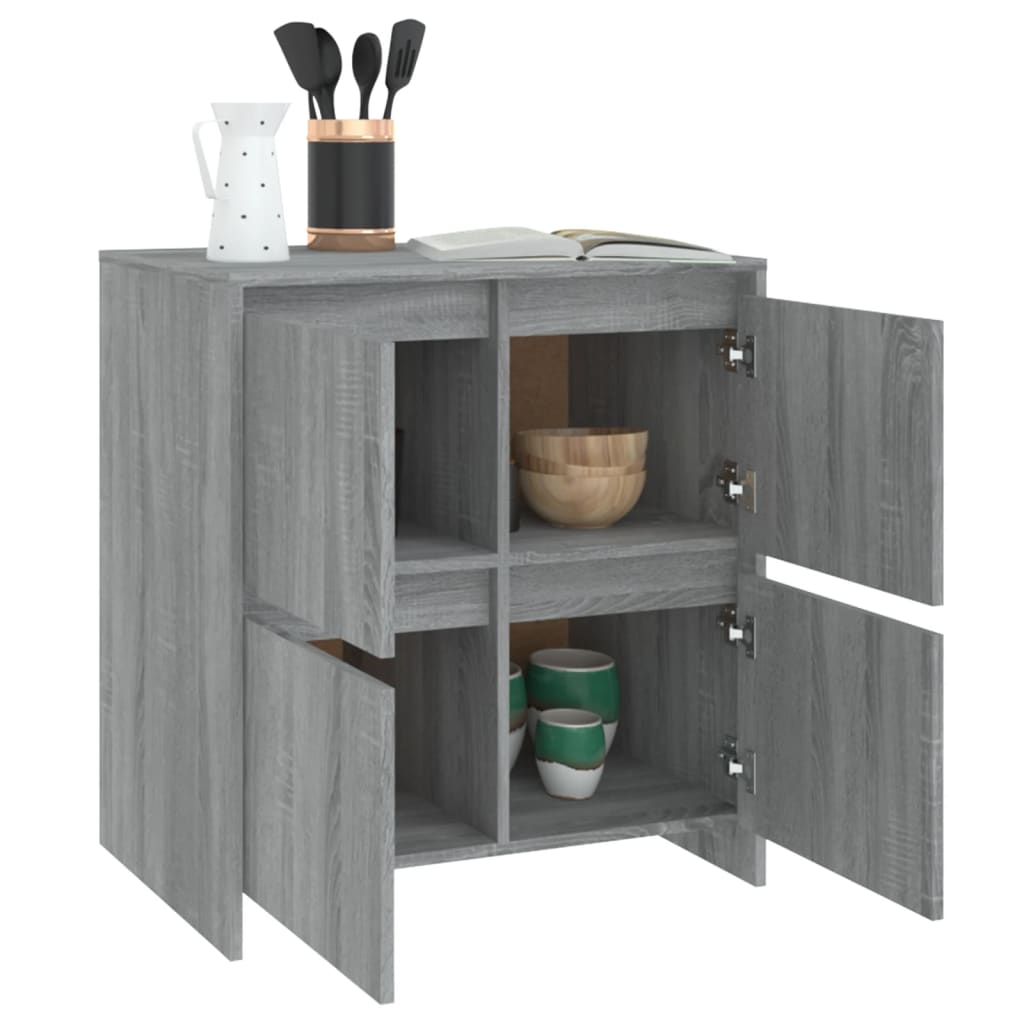 Sideboards 2 Stk. Grau Sonoma 70x41x75 cm Holzwerkstoff