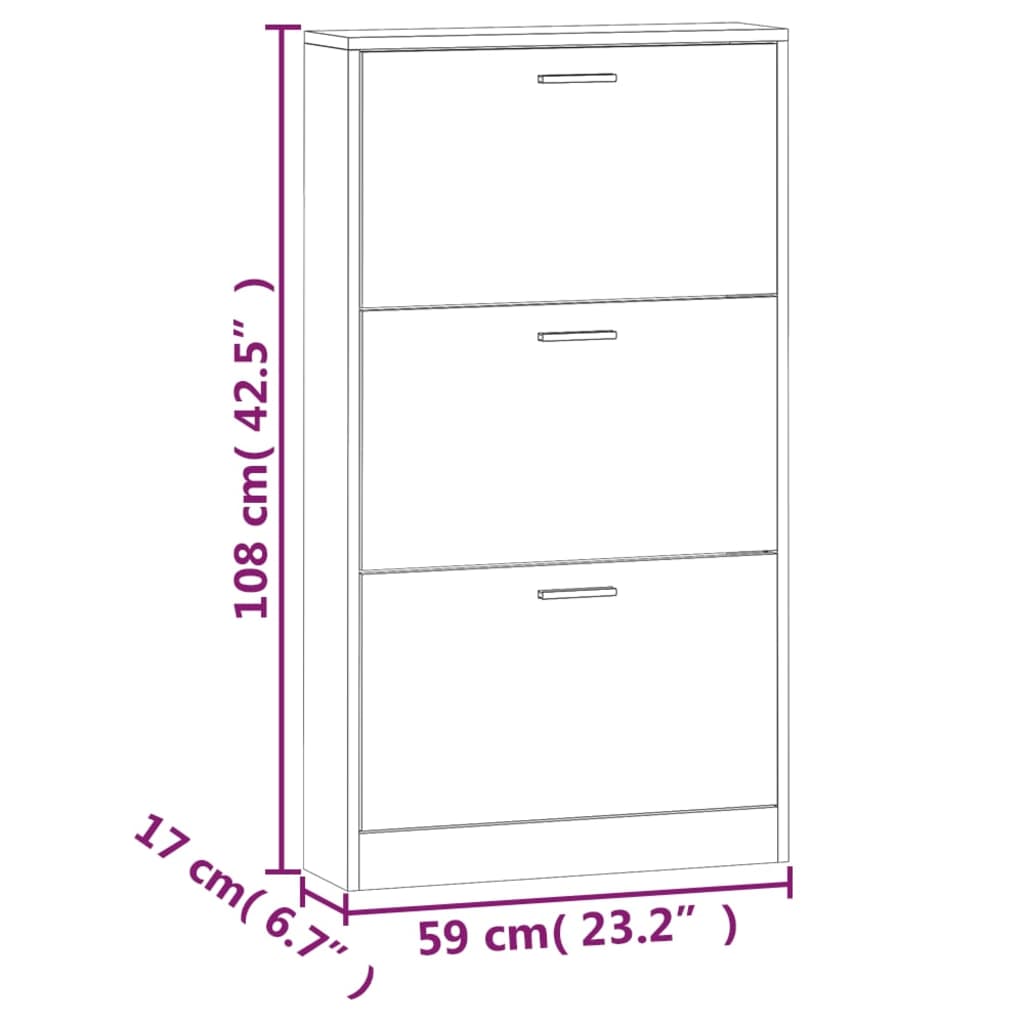 Schuhschrank Weiß 59 x 17 x 108 cm Holzwerkstoff