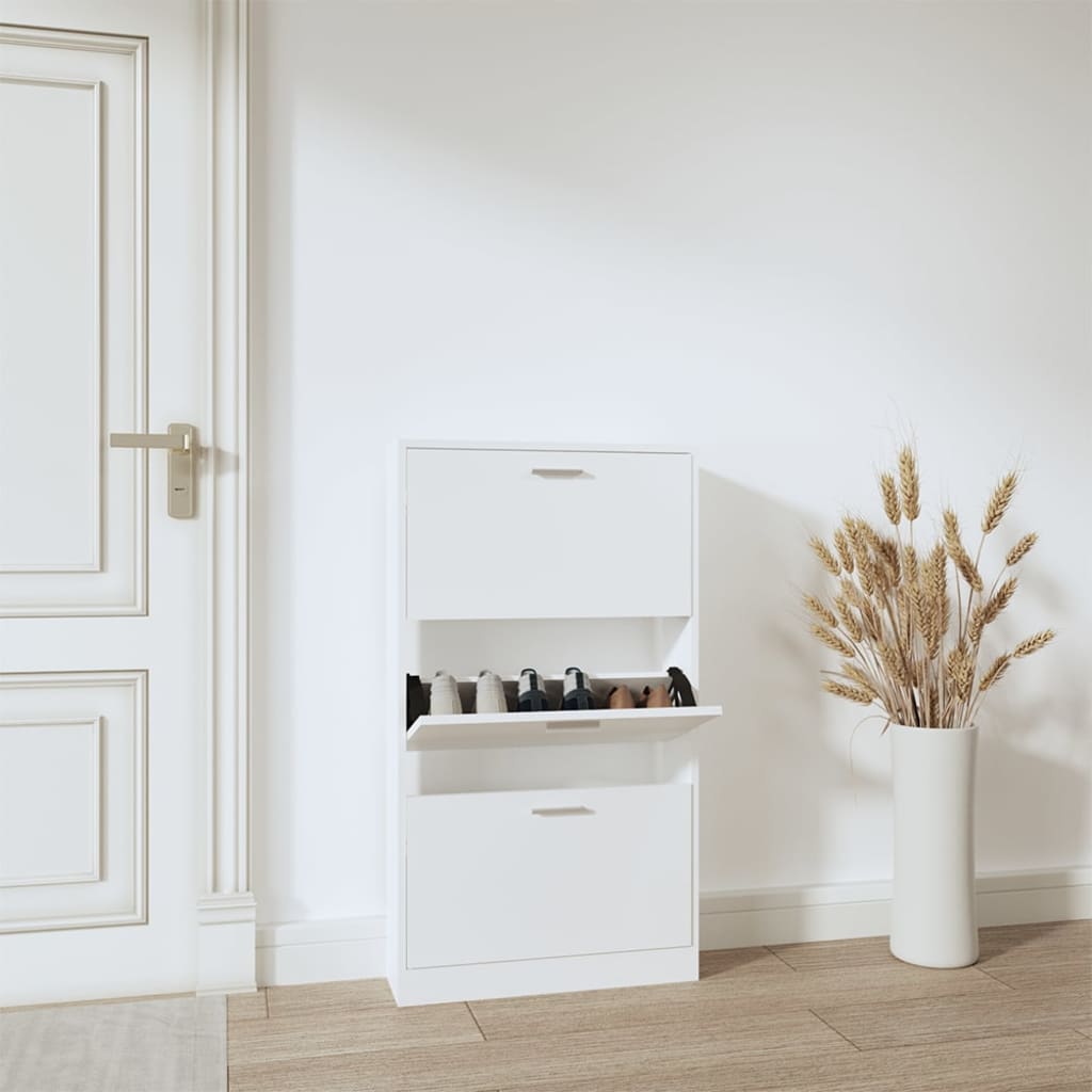 Schuhschrank Weiß 59 x 17 x 108 cm Holzwerkstoff