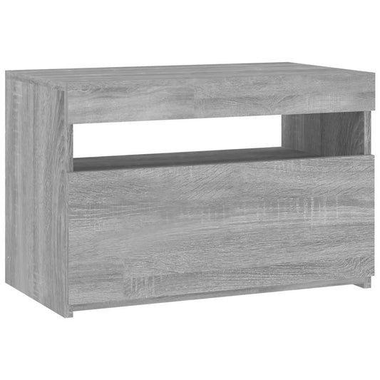 TV-Schrank mit LED-Leuchten Grau Sonoma 60x35x40 cm