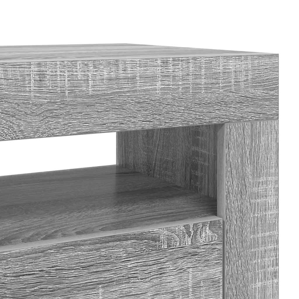 TV-Schrank mit LED-Leuchten Grau Sonoma 120x35x40 cm
