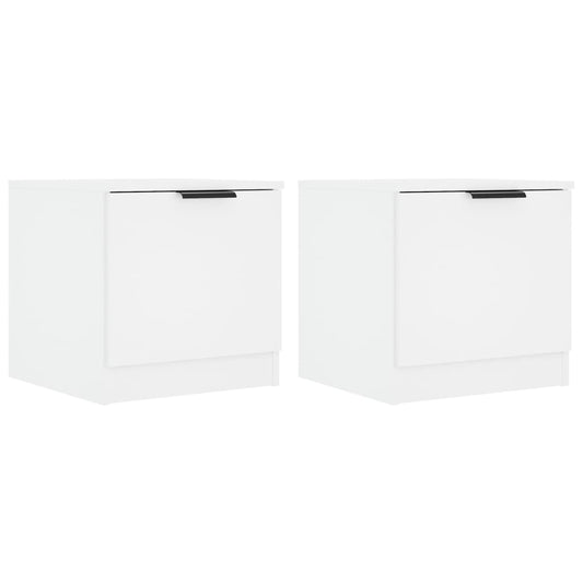 Nachttische 2 Stk. Weiß 40x39x40 cm
