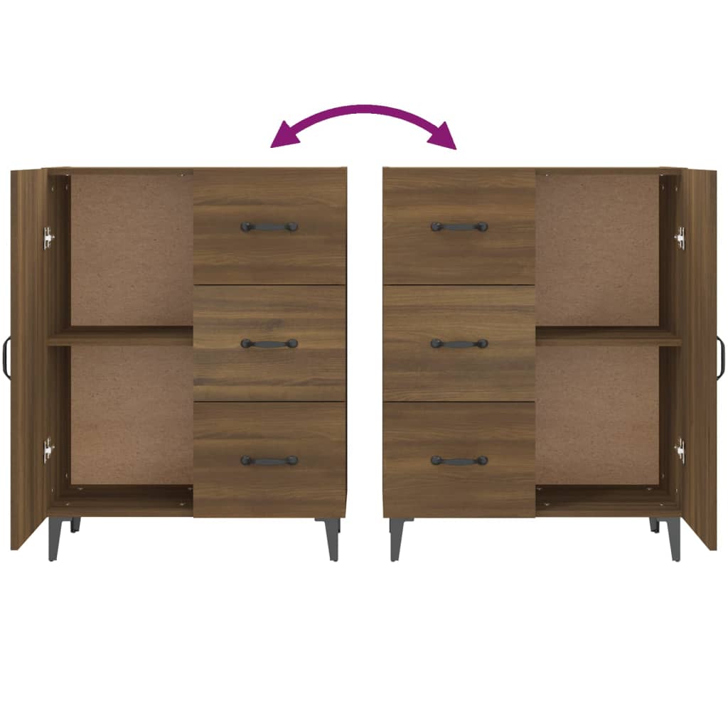 Sideboard Braun Eichen-Optik 69,5x34x90 cm Holzwerkstoff