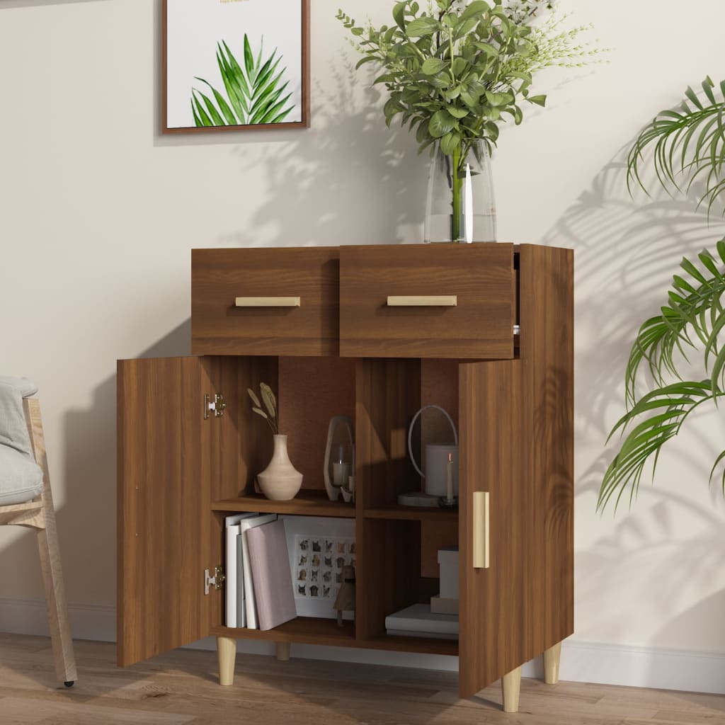 Sideboard Braun Eichen-Optik 69,5x34x89 cm Holzwerkstoff