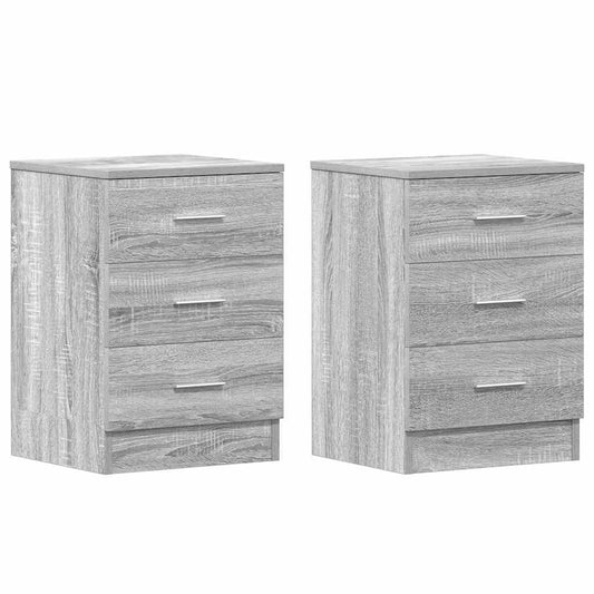 Nachttische 2 Stk. Grau Sonoma 38x35x56 cm Holzwerkstoff