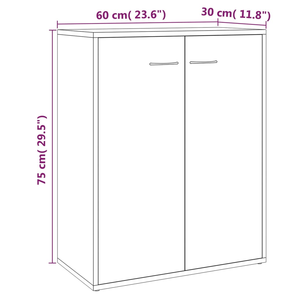 Sideboard Braun Eichen-Optik 60x30x75 cm Holzwerkstoff