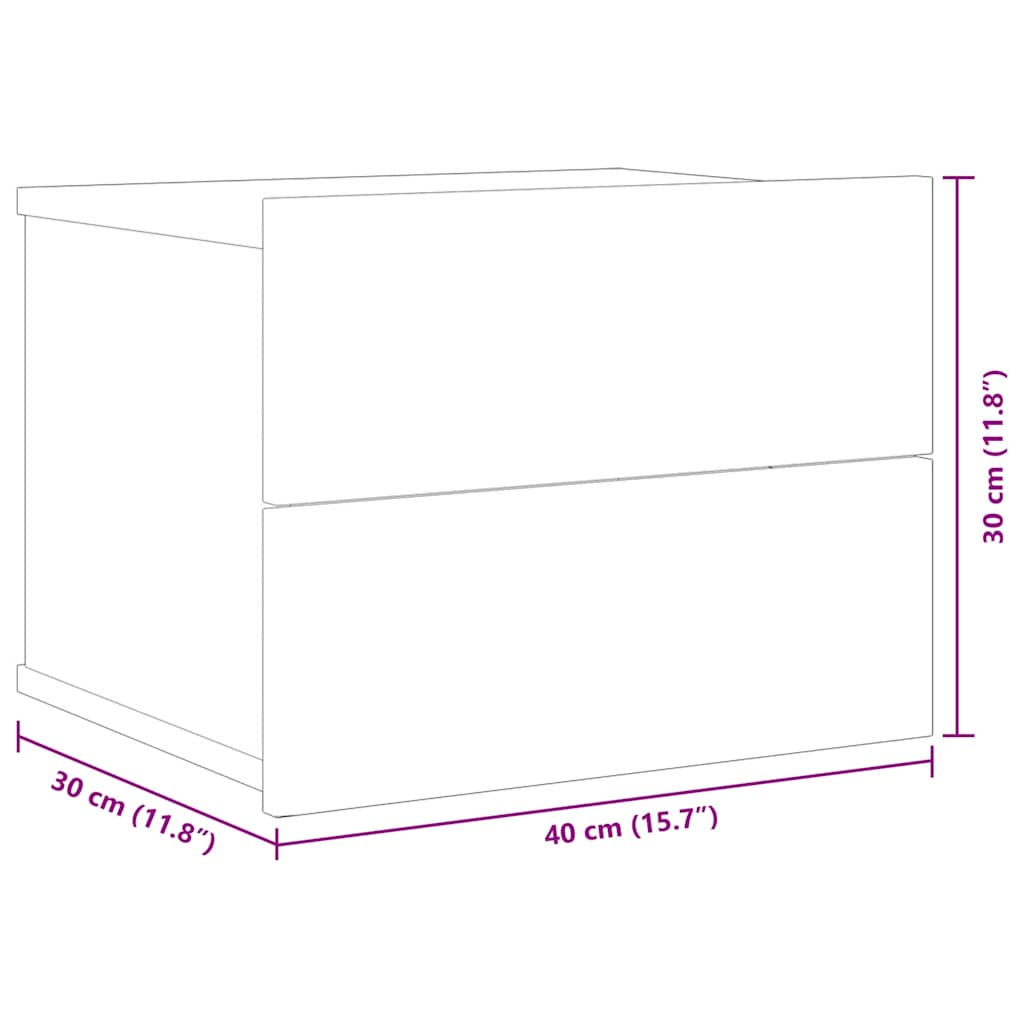 Nachttisch Grau Sonoma 40x30x30 cm Holzwerkstoff