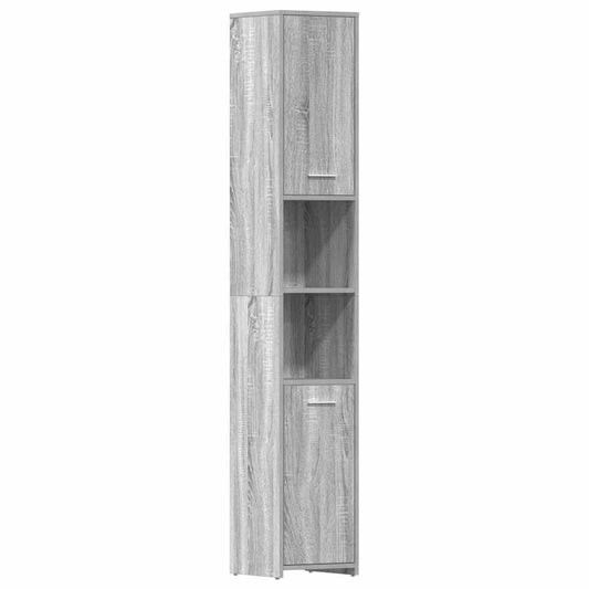 Badezimmerschrank Grau Sonoma 30x30x183,5 cm Holzwerkstoff