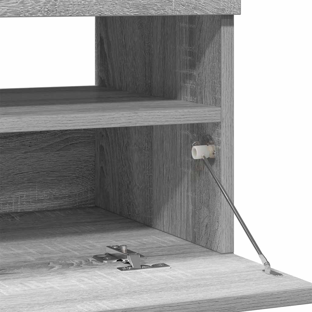 TV-Schrank mit LED-Leuchten Grau Sonoma 100x35x40 cm