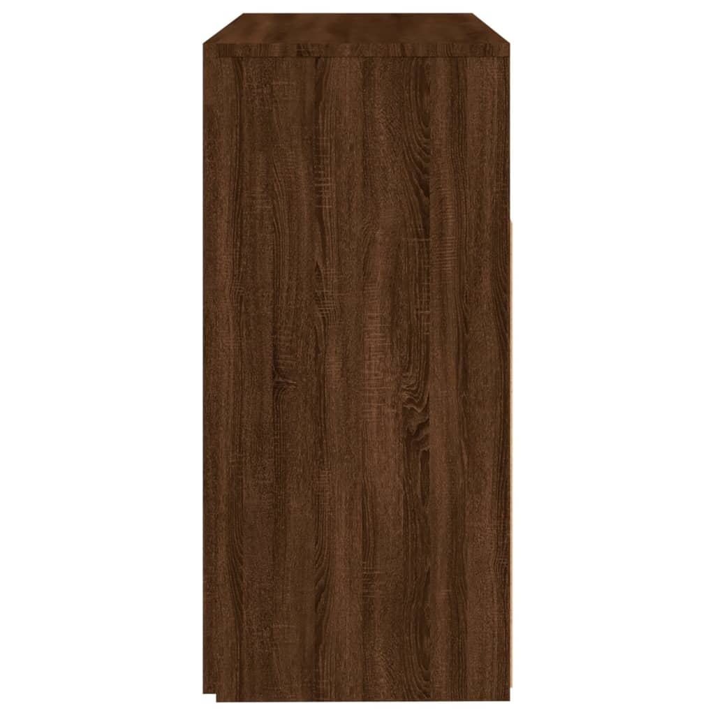 Sideboard mit LED-Beleuchtung Braun Eichen-Optik 80x35x75 cm