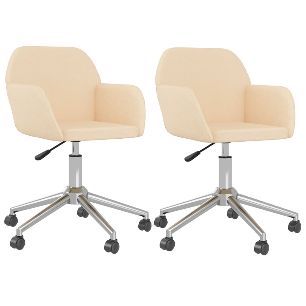 Esszimmerstühle 2 Stk. Drehbar Creme Stoff