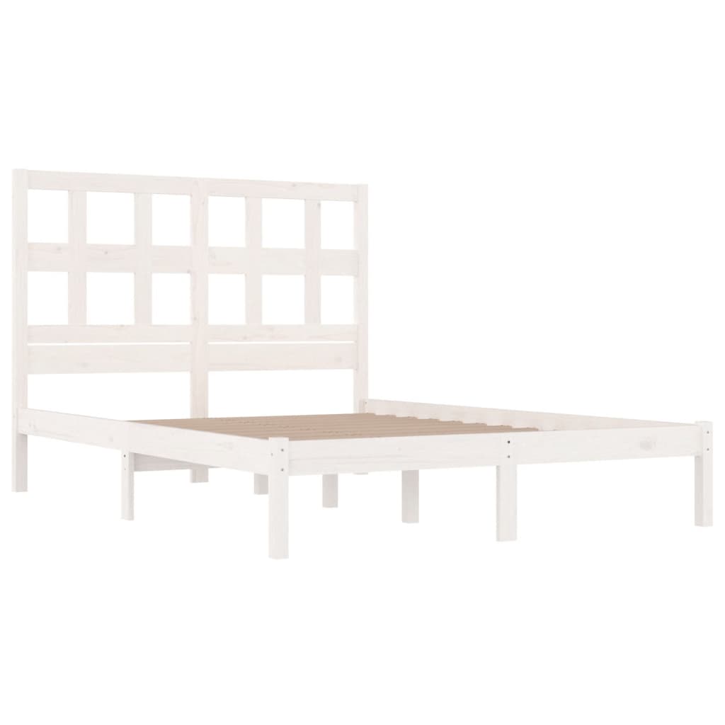 Massivholzbett ohne Matratze Weiß 160x200 Kiefernholz