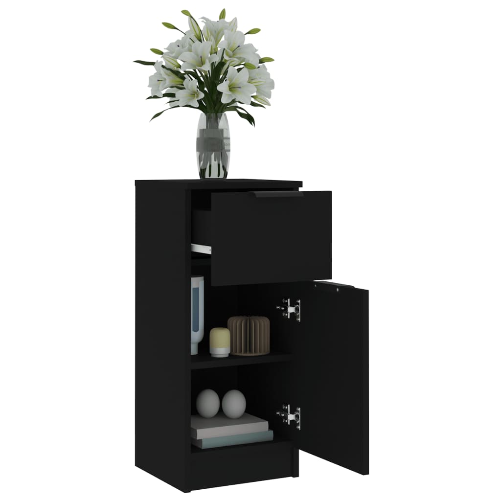 Sideboards 2 Stk. Schwarz 30x30x70 cm Holzwerkstoff