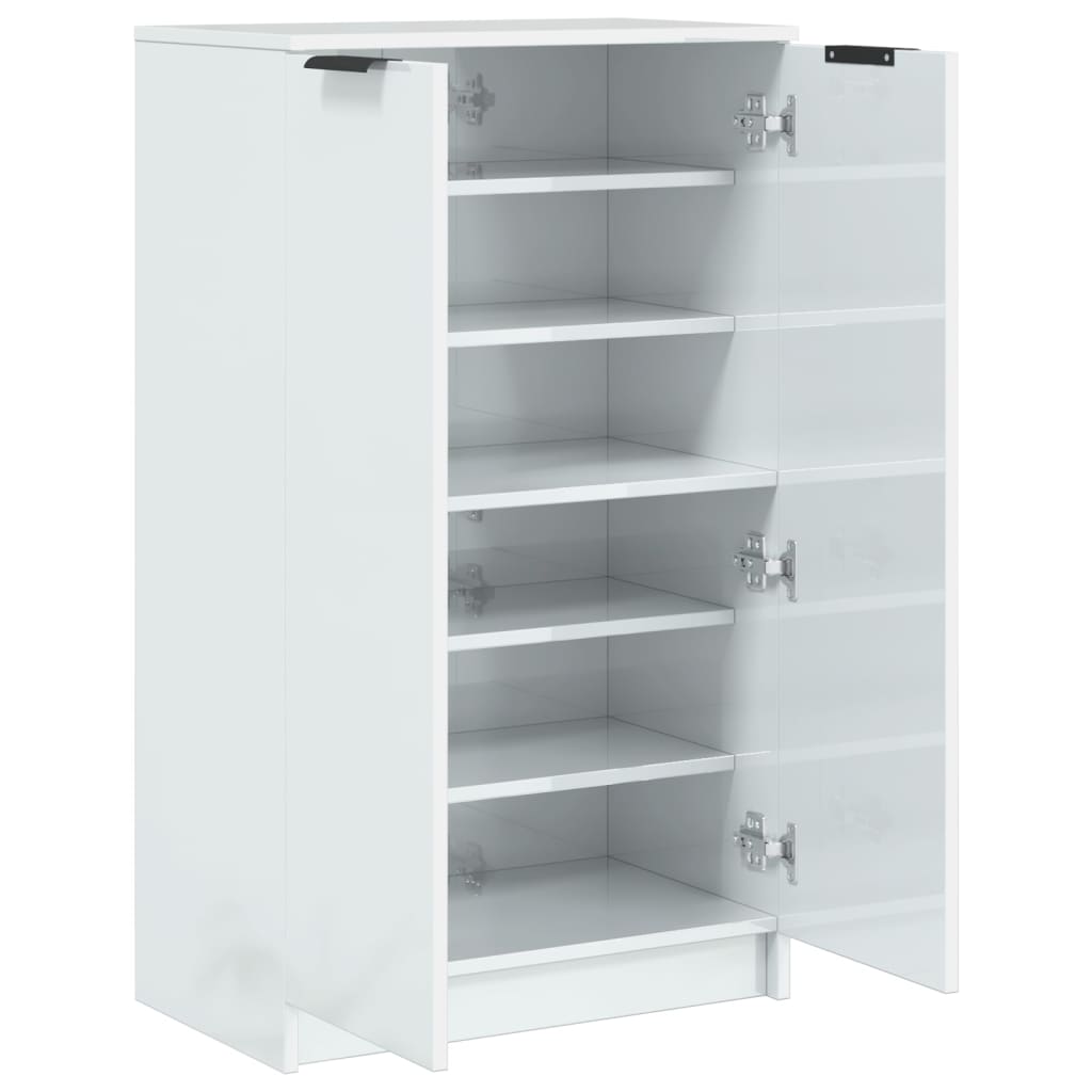 Schuhschrank Hochglanz-Weiß 59x35x100,5 cm Holzwerkstoff
