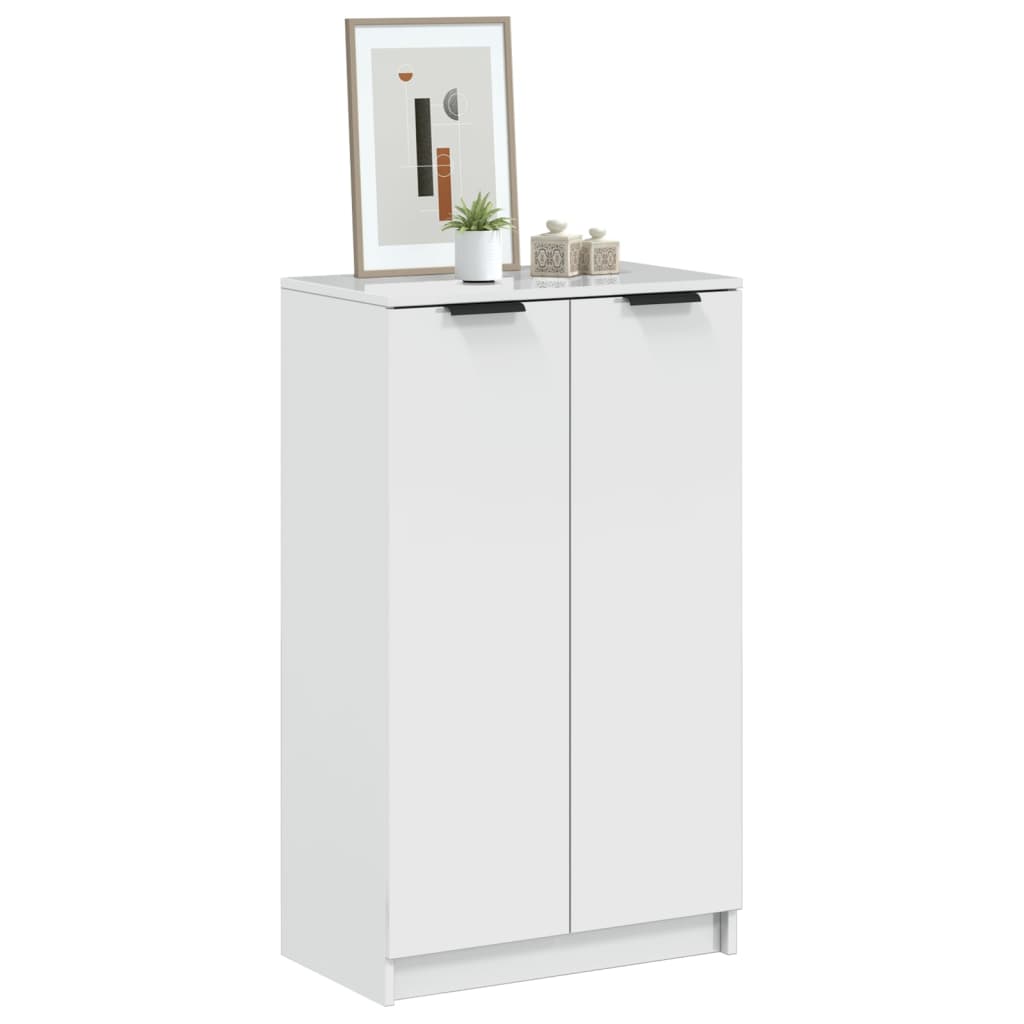 Schuhschrank Hochglanz-Weiß 59x35x100,5 cm Holzwerkstoff