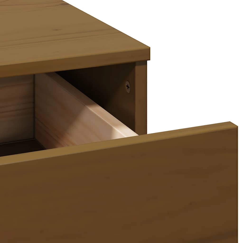 Schreibtisch mit Schränken Honigbraun 135x50x75 cm Massivholz