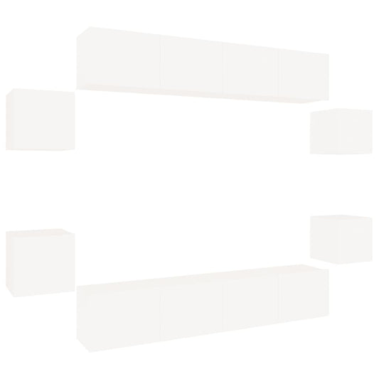 8-tlg. TV-Schrank-Set Weiß Holzwerkstoff