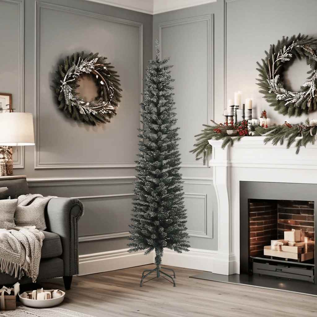 Künstlicher Weihnachtsbaum mit Ständer Schlank Grün 180 cm PVC