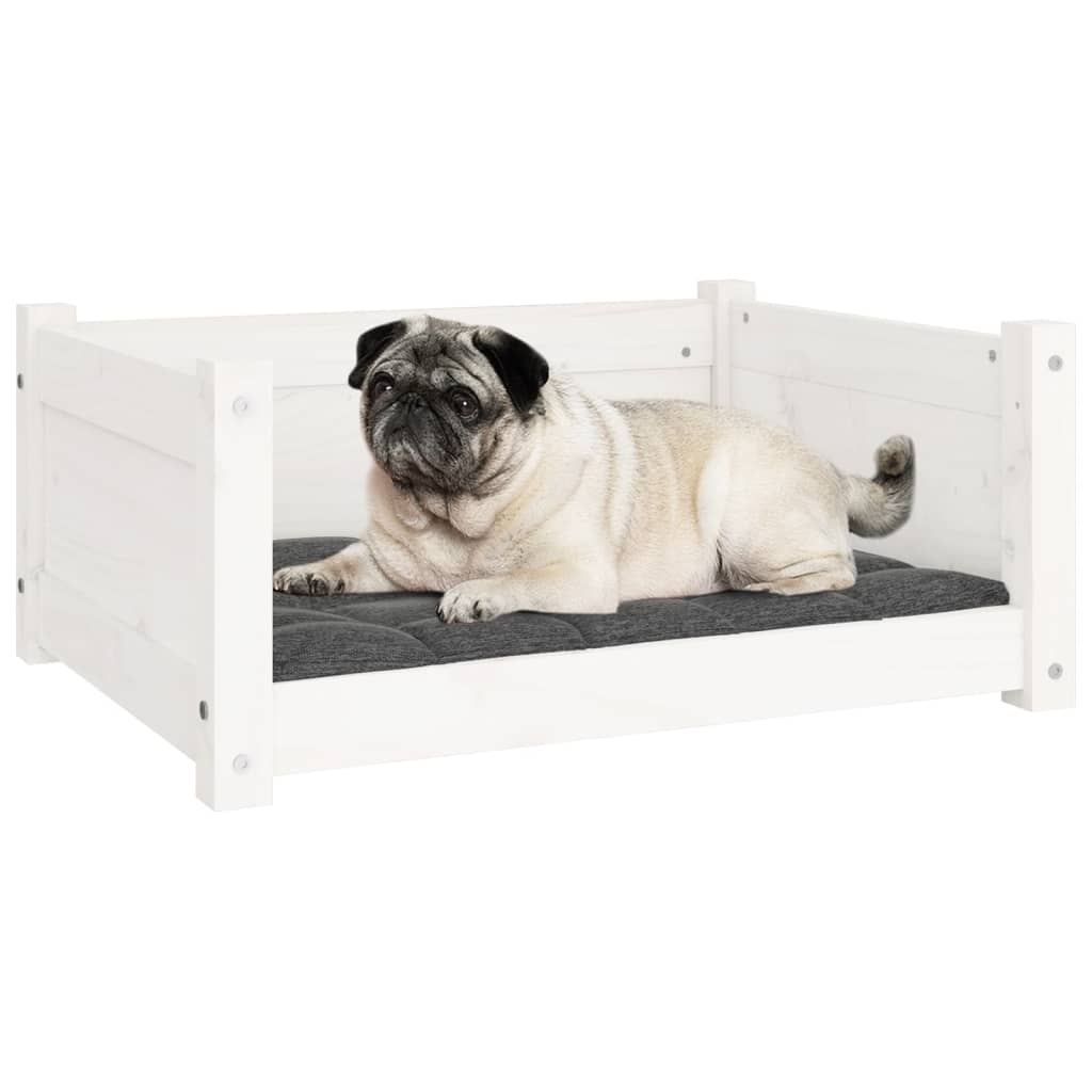Hundebett Weiß 65,5 x 50,5 x 28 cm Massivholz Kiefer