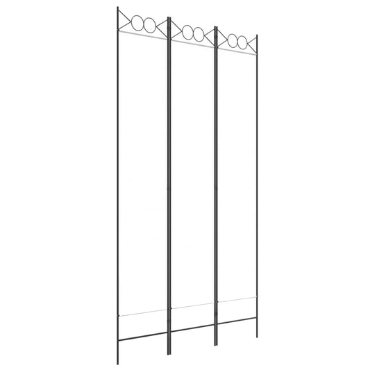 3-tlg. Paravent Weiß 120x220 cm Stoff