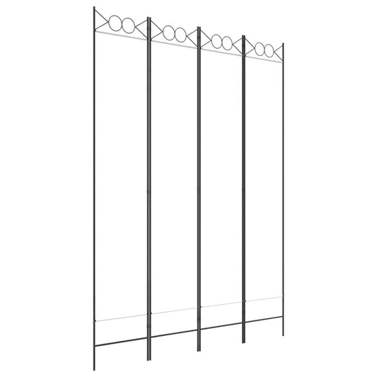 4-tlg. Paravent Weiß 160x220 cm Stoff