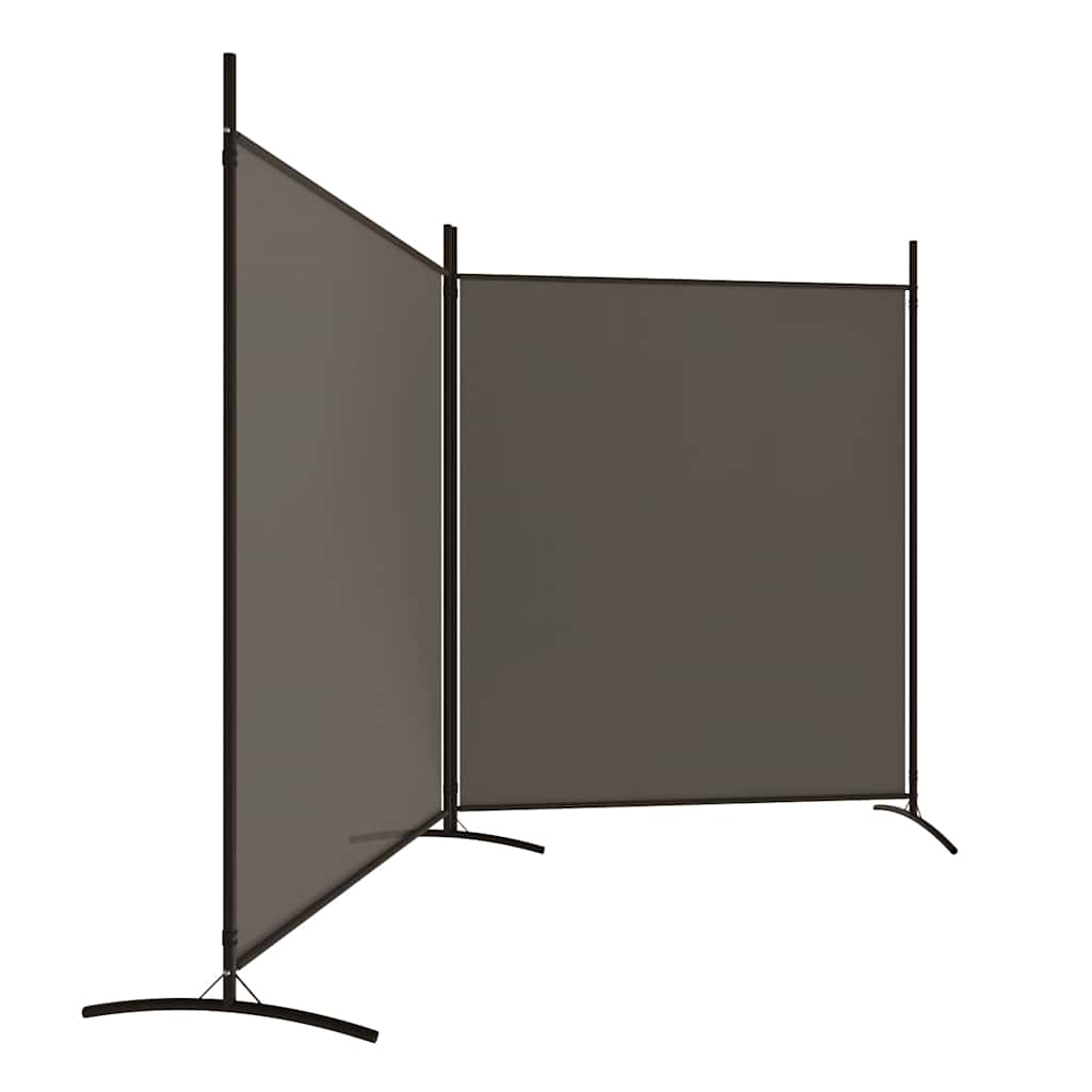 2-tlg. Paravent Anthrazit 348x180 cm Stoff